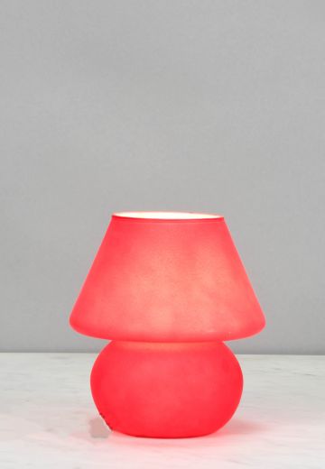 Red Glass Plug In Cafe Table Lamp