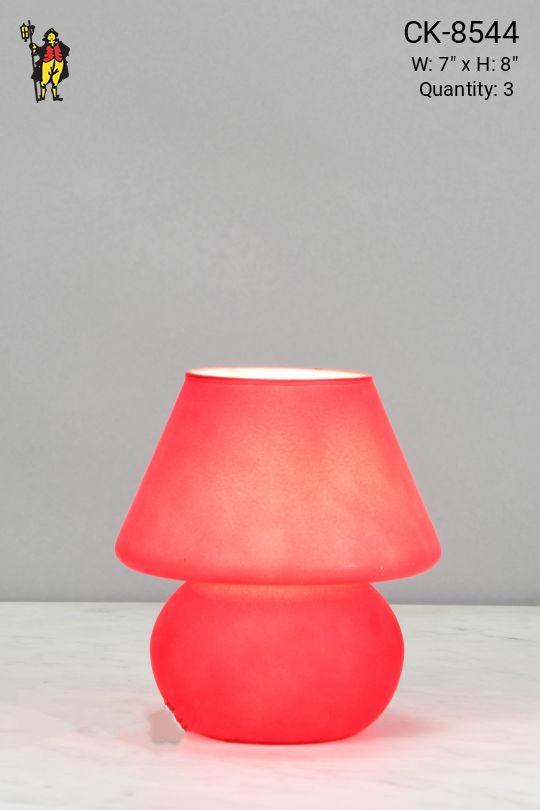 Red Glass Plug In Cafe Table Lamp