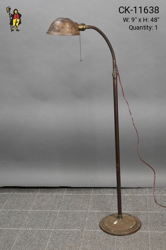 Distressed Gooseneck Reading Floor Lamp