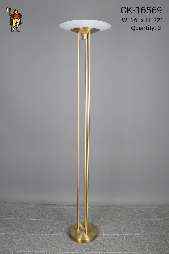 *LED* Brass & Glass Torchiere