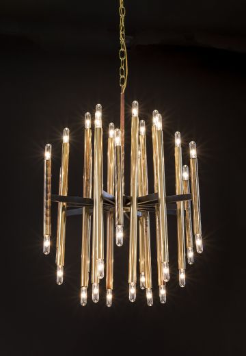 Polished Brass & Black Hanging Fixture