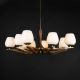 Walnut & Brass Mid Century Chandelier #0