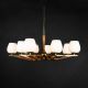 Walnut & Brass Mid Century Chandelier #1