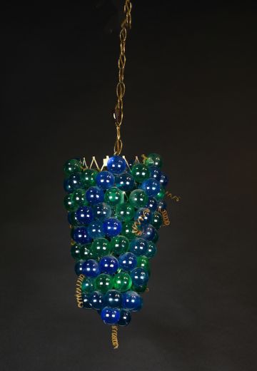 Blue & Green Glass Grap Cluster Pendant