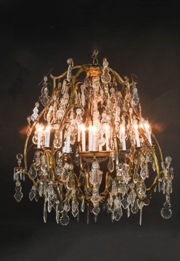 Twenty Four Light Crystal & Brass "Bertha" Chandelier