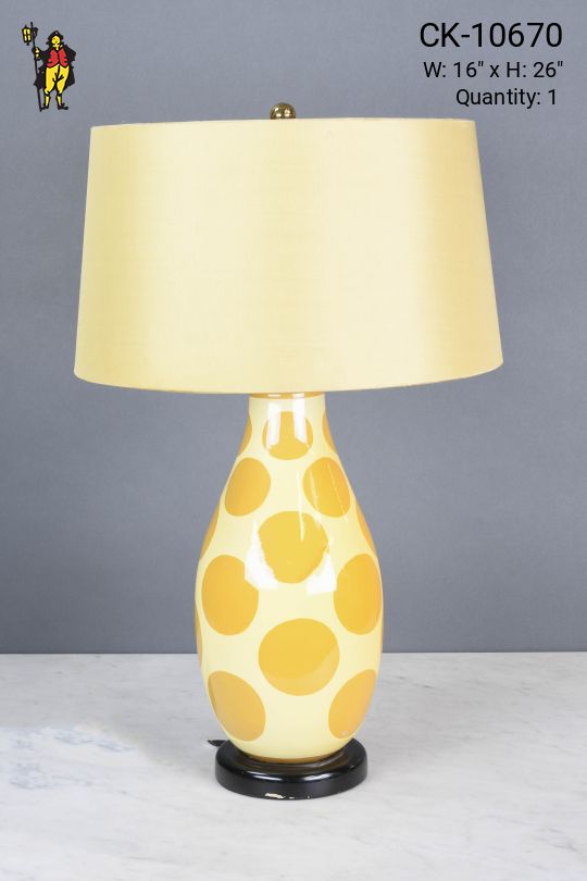 Yellow Polka Dot Modern Ceramic Table Lamp