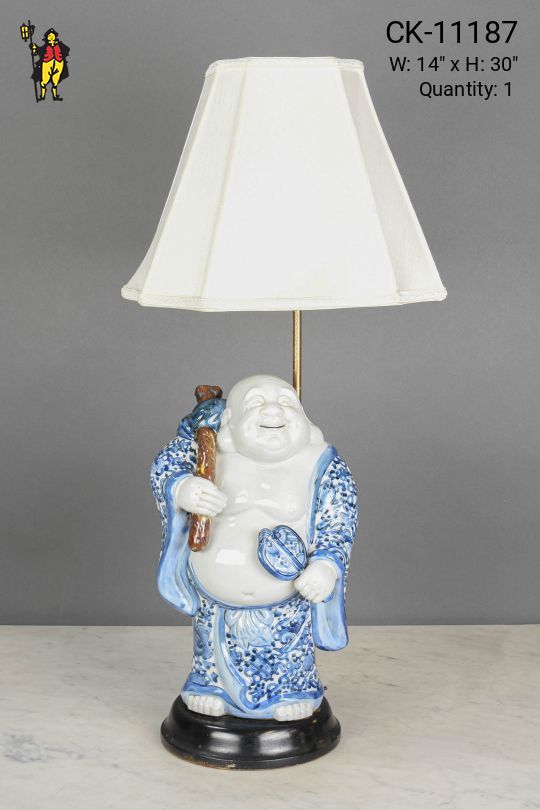 Blue & White Ceramic Asian Style Table Lamp