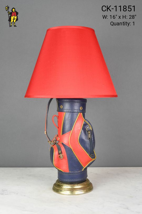 Blue & Red Golf Bag Table Lamp
