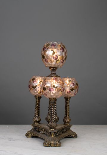 Art Glass Four Light Sheik Table Lamp