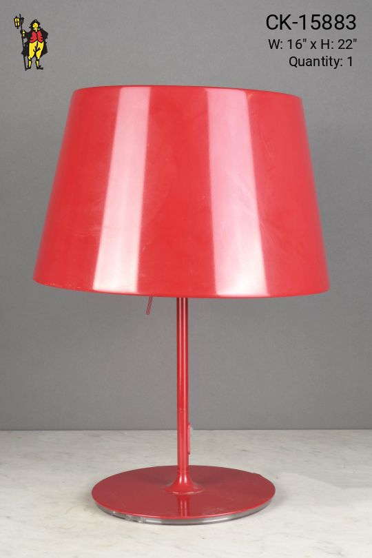 Red Metal Shaded Table Lamp