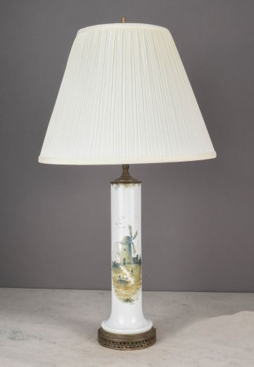 Painted Windmill Ceramic Table Lamp