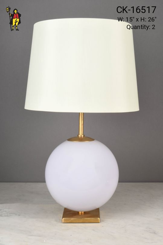 Purple & Brass Spherical Table Lamp