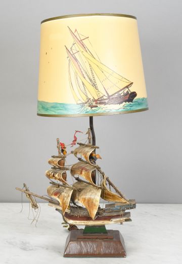 Distressed Sailboat Table Lamp