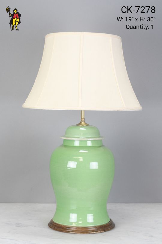 Green Oversize Ceramic Table Lamp