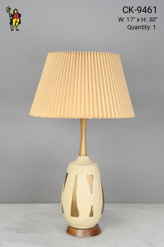 Beige Textured Table Lamp