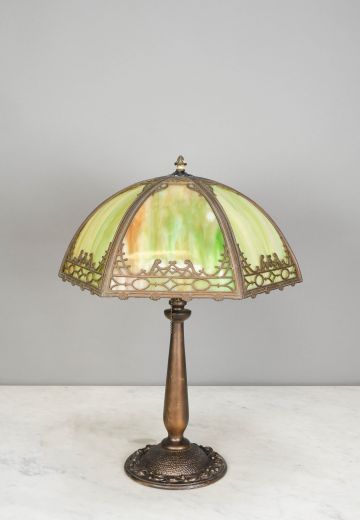 Green Art Glass Table Lamp
