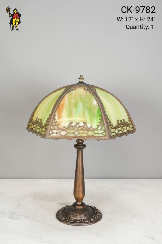 Green Art Glass Table Lamp