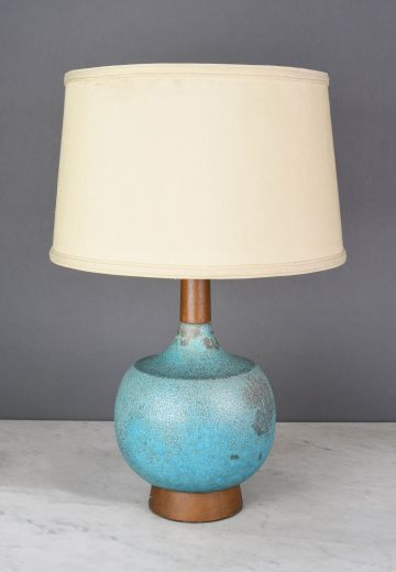 Aqua Textured Ceramic Table Lamp