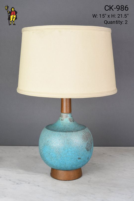Aqua Textured Ceramic Table Lamp