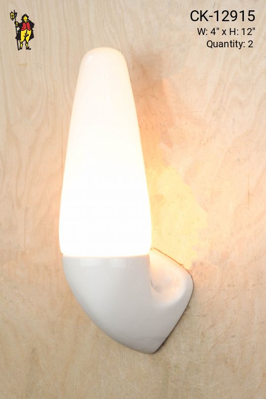 Mid Century White Porcelain Wall Sconce