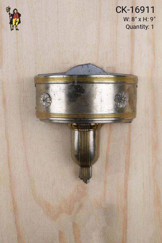 Art Deco Metal & Glass Pocket Wall Sconce