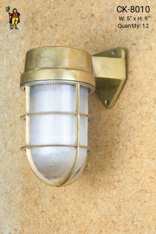 Brass Caged Vapor Light Wall Sconce